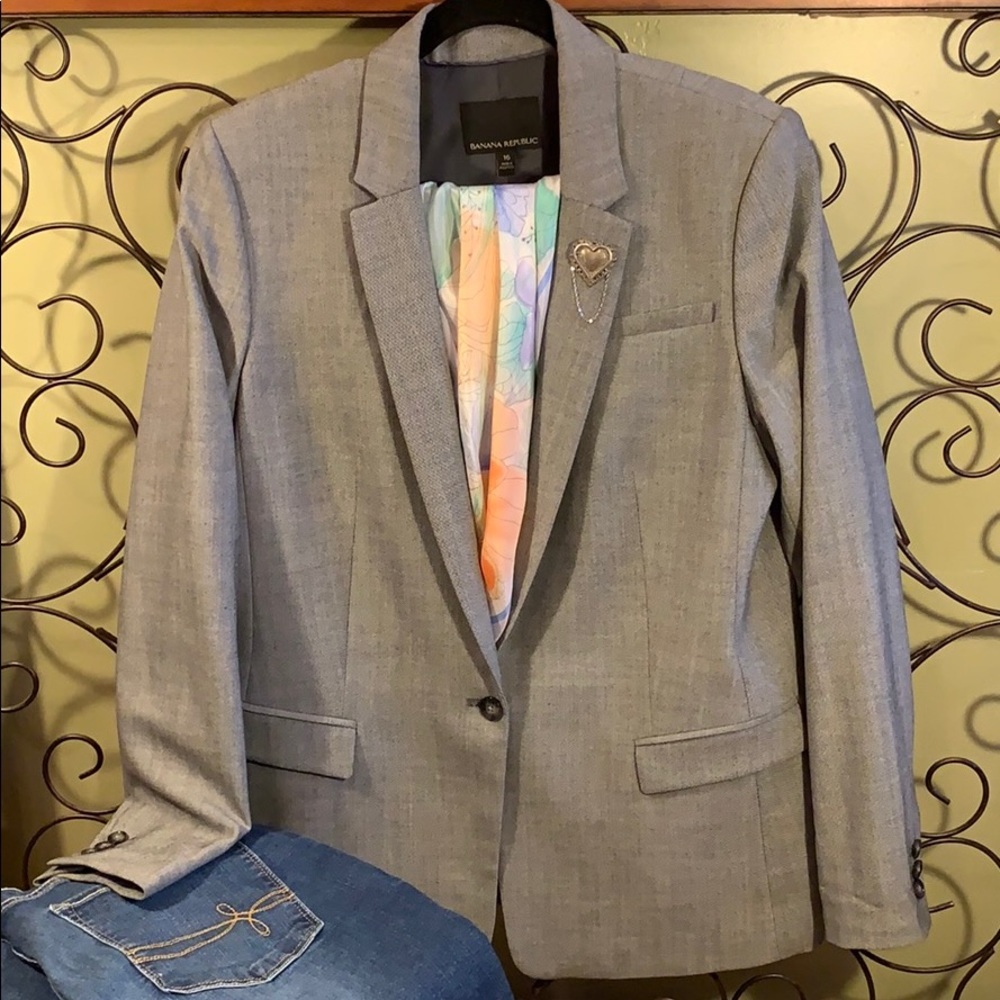 Tall Women’s Banana Republic Gray Blazer NWT